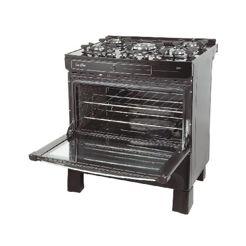 Cocina TEM Luna Glass Super Gas 5H Horno Doble Parrilla Mesada de Cristal Templado