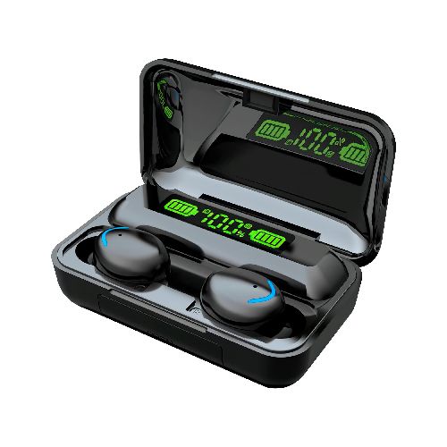 Auriculares TWS KOLKE Inalámbricos Control Táctil Caja de Carga Display LED - Negro