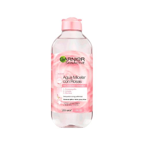 Agua Micelar De Rosas Skin Active Ganier Para Piel Opaca Y Sensible 400ml