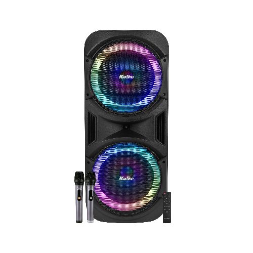 Parlante Potenciado Inalámbrico KOLKE Blow 700W RMS Batería Recargable Bluetooth Función de Grabación Panel Frontal con Luces LED, 2 Micrófonos Inalámbricos y Control Remoto