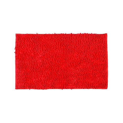 Alfombra de Baño de Microfibra Suave, Ultra Absorbente y con Base Antideslizante 60x40cm - Rojo