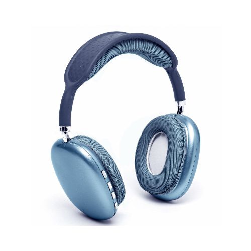 Auriculares P9 Plus Max Inalámbricos Bluetooth 5.0 Cancelación de Ruido, Micrófono Integrado, Ranura para microSD, Batería Recargable y Vincha Acolchonada - Azul