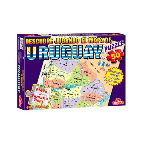 Maxi Puzzle DIDACTA Mapa de Uruguay 60x42cm 50 Maxi Piezas