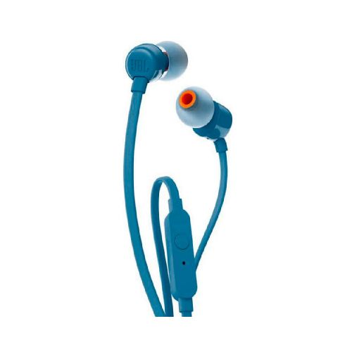 Auriculares JBL T110 In-Ear Micrófono Integrado Cable Plano - Azul