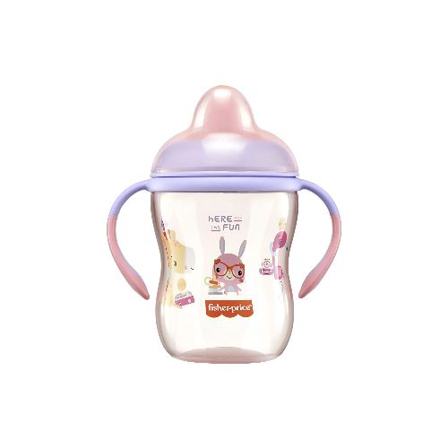 Vaso de Entrenamiento Fisher Price First Moments de 270ml para Bebés de 6m+ - Rosa Glitter