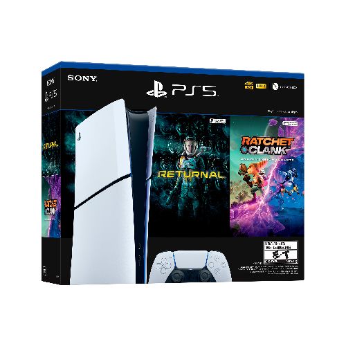 Consola PlayStation 5 PS5 Nuevo Modelo SLIM con 1TB SSD de Almacenamiento + 2 Juegos: Returnal y Ratchet & Clank