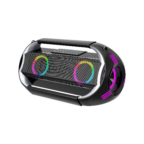 Parlante KOLKE Pro Xtreme Inalámbrico Bluetooth 5.2 100W RMS Woofer Doble de 4'' Bajos Profundos, Batería Recargable, Luces LED