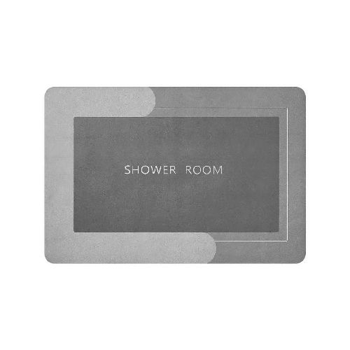 Alfombra de Baño, Rectangular Antideslizante y Súper Absorbente 58x38cm - Gris