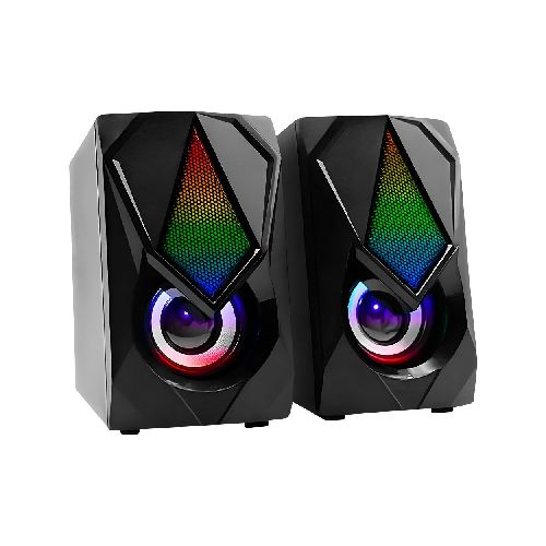 Parlante Gamer Multilaser 12W RMS Iluminación LED Conexión USB, P2 y P3