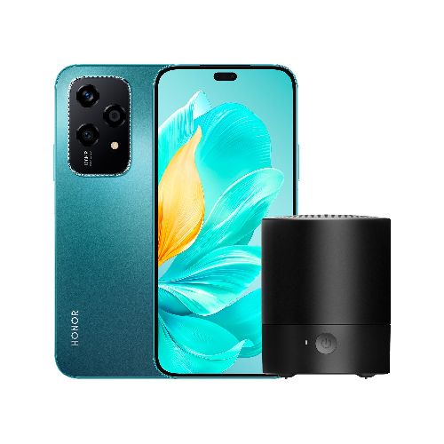 Honor 200 Lite 5G de 6.7' AMOLED 256GB 8GB RAM Cámara Triple de 108MP+5MP+2MP Ultra Gran Angular + Parlante Mini Speaker DE REGALO - Cyan Lake