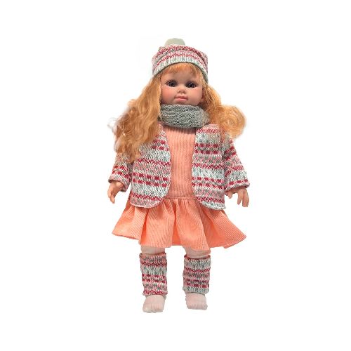 Muñeca de Colección 40cm de Altura Fabricada en Silicona y Tela Suave, Se Puede Peinar, Canta y Su Ropa es Cambiable - Diseño 085