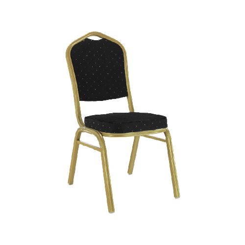 Silla Apilable Tapizada Acolchonado Superior Ideal Hotel Sala de Eventos Conferencias - Negro