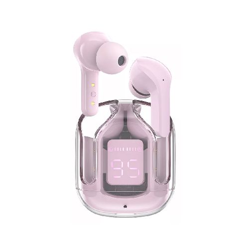 Auriculares Ultrapods Max TWS Inalámbricos Bluetooth 5.3, Cancelación de Ruido, Estuche de Carga con Display LED - Rosa