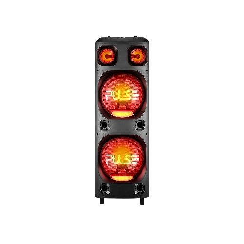 Parlante Torre Doble Pulse 2200W RMS Graves Reforzados Megabass, Bluetooth, Radio FM, Luces LED, Control Remoto