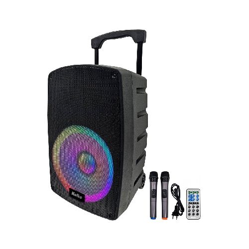 Parlante Potenciado KOLKE Fest Pro 350W RMS Batería Recargable, 2 Micrófonos Inalámbricos, Luces LED