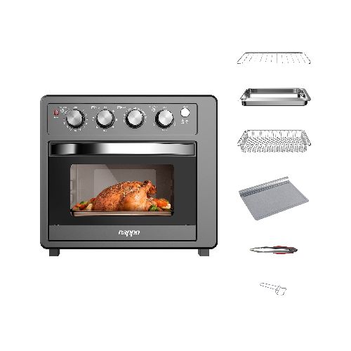 Súper Horno Multifunción y Freidora Sin Aceite NAPPO Eléctrico 1700W Capacidad 25L con Función Grill y Accesorios