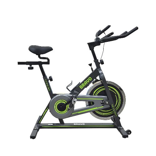 Bicicleta de Spinning BRAVO Sport con Monitor Digital Ruedas y Asiento Ajustable