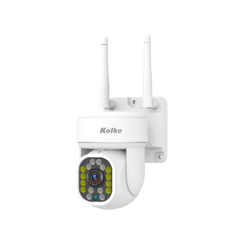 Cámara de Seguridad KOLKE Motorizada PTZ 3.0MP FHD 1080p Inalámbrica WIFI Apta Interior y Exterior Visión Nocturna A COLOR Audio Bidireccional App Celular TUYA