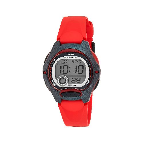 Reloj Digital CASIO con Dial LED y Resistente al Agua - Rojo