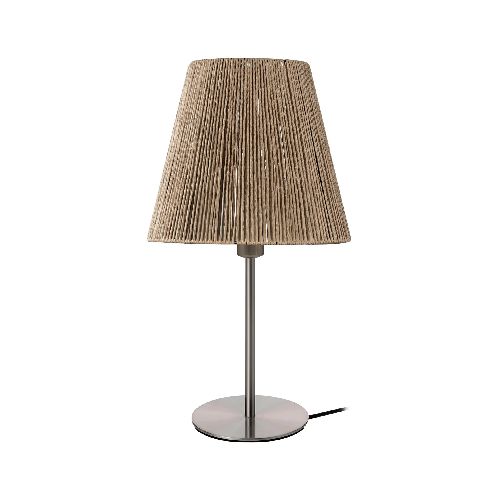 Lámpara de Mesa con Pantalla de Cuerdas de Sisal y Base de Metal, Rosca E27 - Kaki