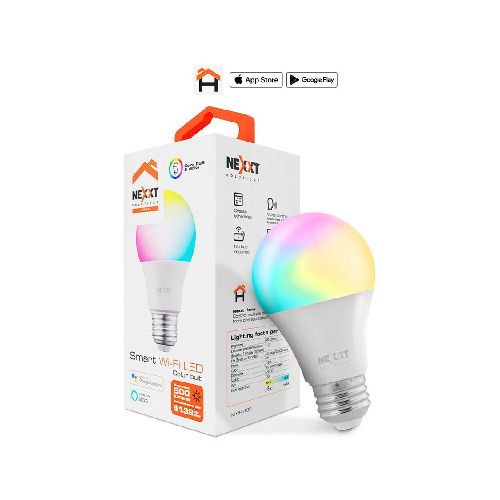 Lámpara LED Inteligente WIFI NEXXT A19 RGB Configurable App Celular