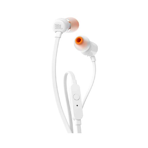 Auriculares JBL T110 In-Ear Micrófono Integrado Cable Plano - Blanco