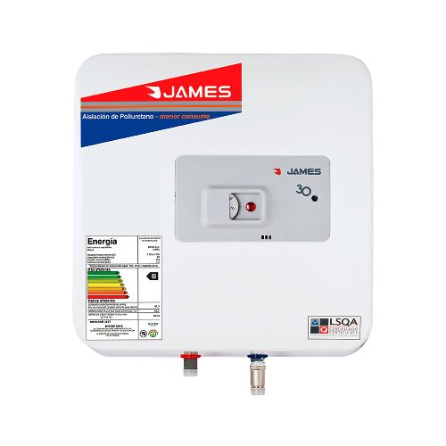 Termotanque JAMES Calefón 30L Prisma Tanque de Acero con Proceso Permaglass