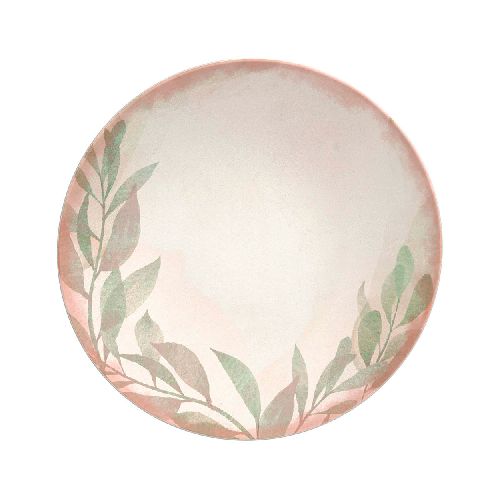 Plato de postre 21 cm en porcelana decorado natural - Géant