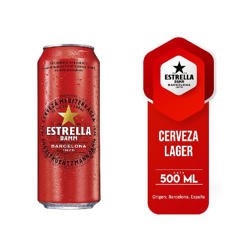 Cerveza ESTRELLA DAMM Barcelona 500 ml - Géant