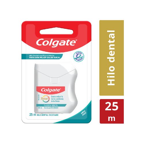 Hilo dental Colgate Total Fluor y Menta 25 metros - Géant