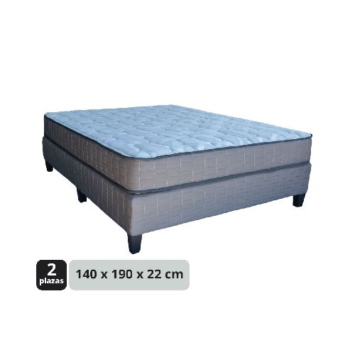 Conjunto de sommier Berlin en espuma 2 plazas 140x190x22 cm - Géant