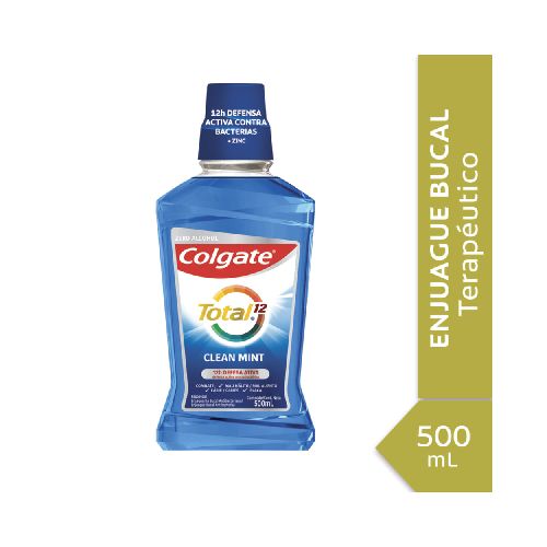 Enjuague bucal COLGATE Total 12 clean mint 500 ml - Géant