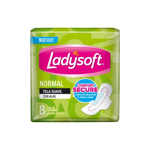 Toallas Femeninas Ladysoft Normal Tela Suave 8 Uds.