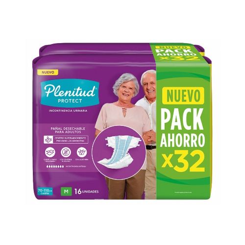 Pañales Plenitud Protect Talle M 32 Uds.