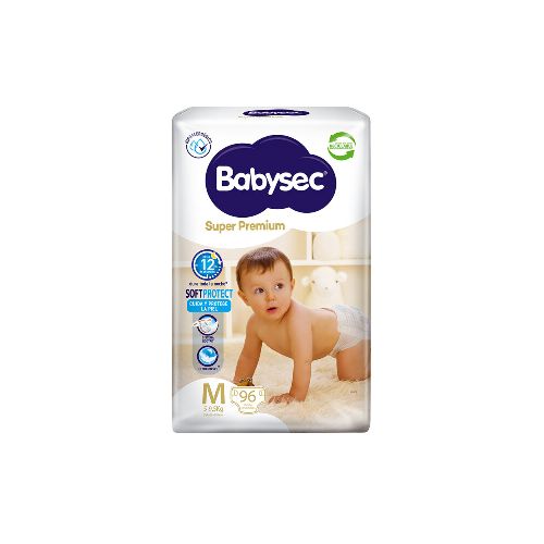 Pañales Babysec Super Premium Talle M 96 Uds.