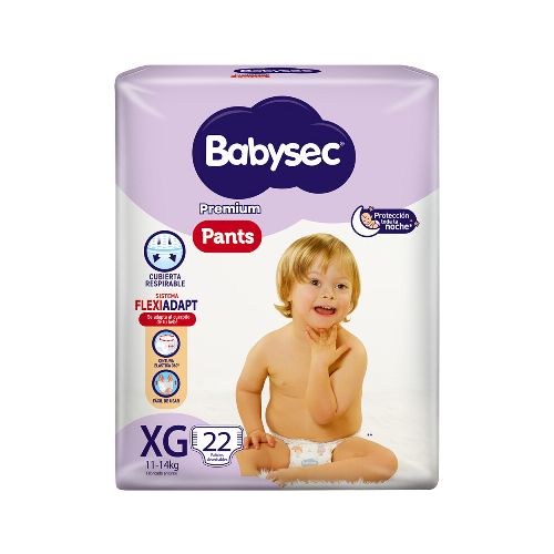 Pañales Babysec Pants Premium Talle Xg 22 Uds.