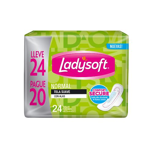 Toallas Femeninas Ladysoft Tela Suave 24 Uds.