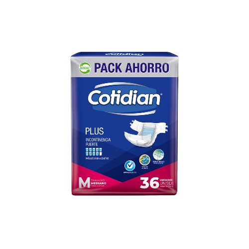 Pañales Cotidian Plus Talle M 36 Uds.