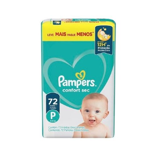 Pañales Pampers Confort Sec Talle P 72 Uds.