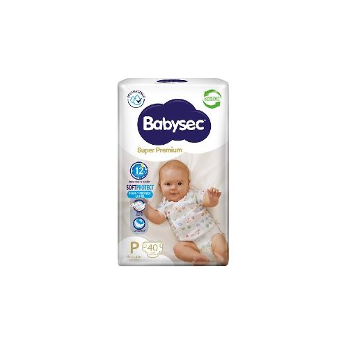 Pañales Babysec Super Premium Talle P 40 Uds.