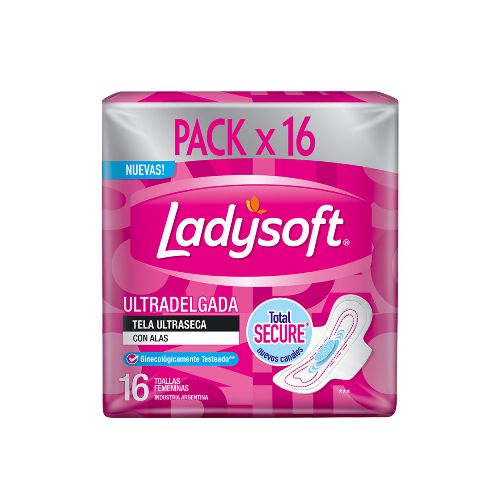 Toallas Femeninas Ladysoft Ultra Delgada Sens. Seca 16 Uds.