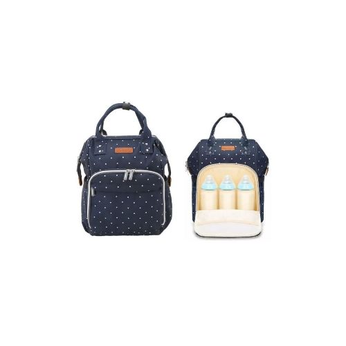 Mochila Maternal Denim A Lunares.