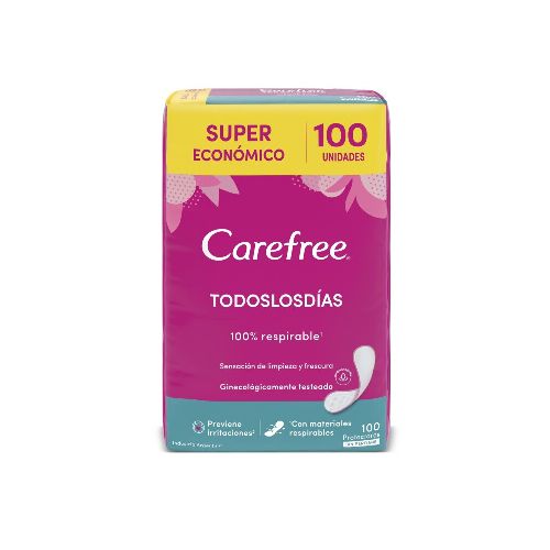 Protectores Diarios Carefree Brisa Sin Perfume 100 Uds.