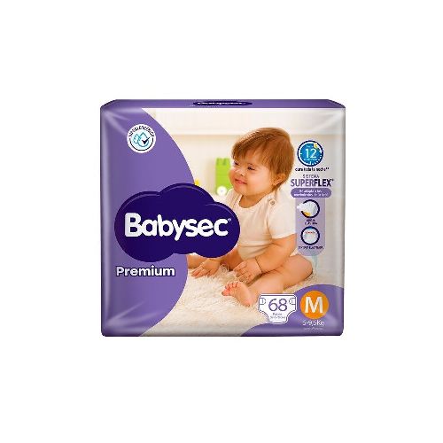 Pañales Babysec Premium Talle M 68 Uds.