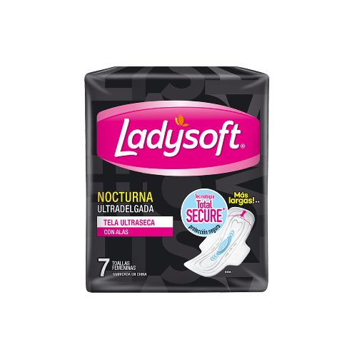 Toallas Femeninas Ladysoft Nocturna Ultra Delgadas C/alas 7 Uds.