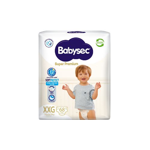 Pañales Babysec Super Premium Talle Xxg 68 Uds.