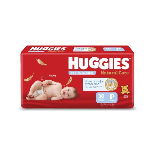 Pañales Huggies Natural Care Talle P 30 Uds.