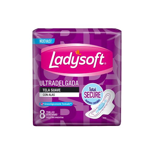 Toallas Femeninas Ladysoft Delgadas Tela Suave 8 Uds.