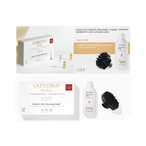 Crescina Complete Woman 500 + Shampoo + Masajeador