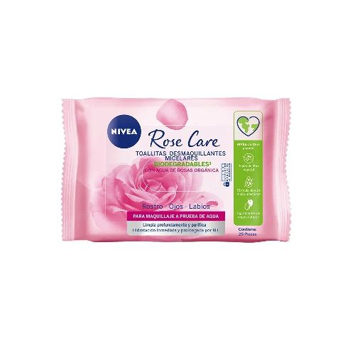 Toallitas Desmaquillantes Nivea Rose Care 25 Unidades